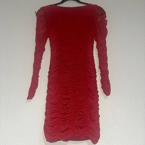 BEBE | Y2K Red Ruched Mini Dress size S - Picture 5 of 5